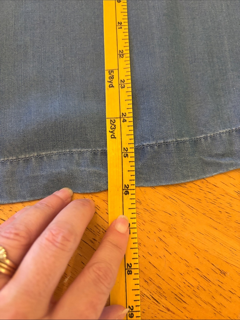 LOFT Blue Chambray Ruffle-Sleeve Tunic - Picture 12 of 12